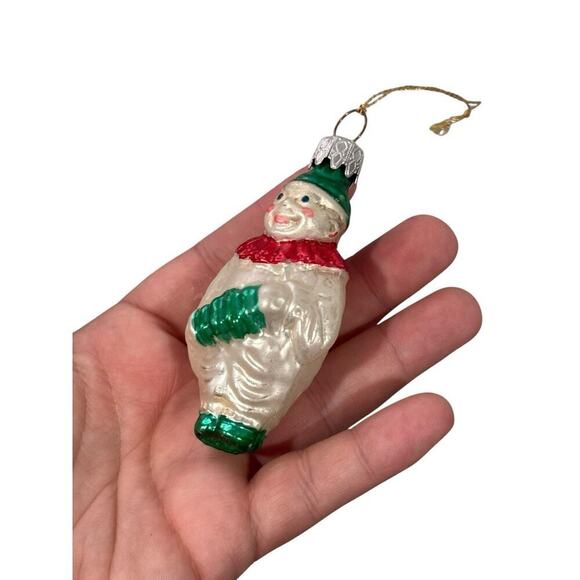 VINTAGE CLOWN PLAYING ACCORDION MERCURY GLASS CHRISTMAS ORNAMENT - Picture 4 of 5